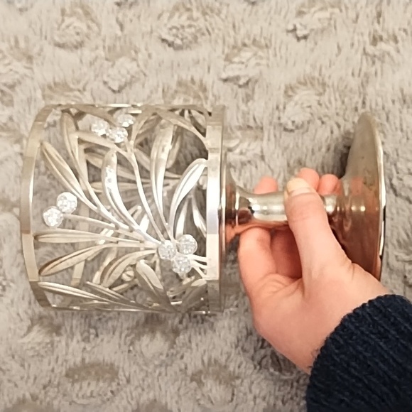 Bath & Body Works Silver Leaf Pedestal Candle Holder - Picture 2 of 6